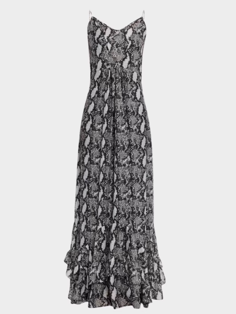 IRO PARIS Arouba Maxi Dress Black White Silver SZ 38/ US M